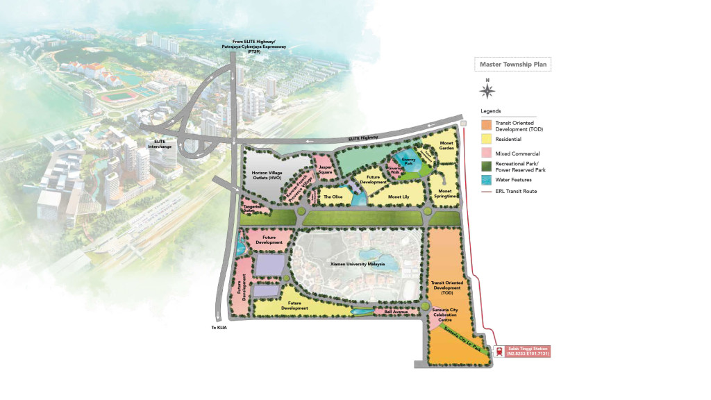 Tangerine Suites at Sunsuria City sits along the important KL-Putrajaya-Cyberjaya-KLIA Corridor