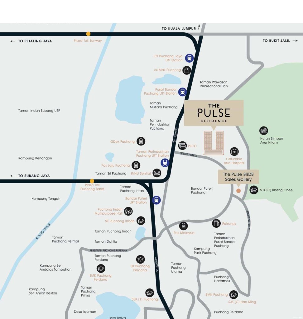 When completed, The Pulse Residence will enjoy easy access and connectivity to Kuala Lumpur, Petaling Jaya, Shah Alam, Klang, Putrajaya, Cyberjaya, and KLIA