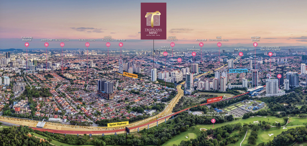 Tropicana Miyu is located in Petaling Jaya's bustling Section 17 neighbourhood. 