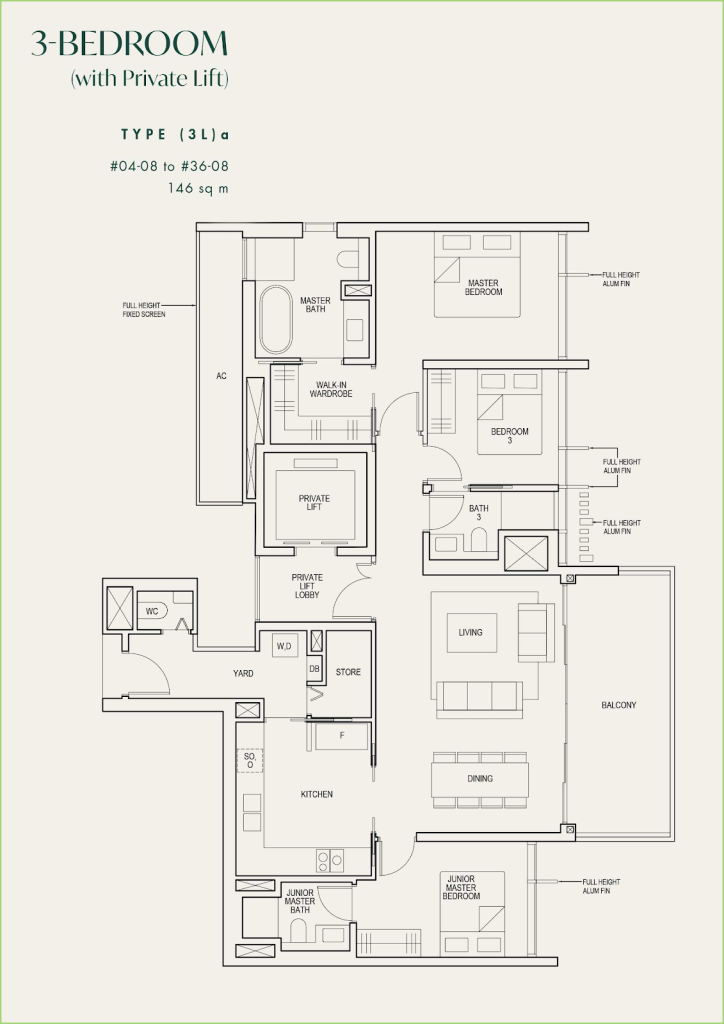 The Avenir 7 3 bedroom floorplan