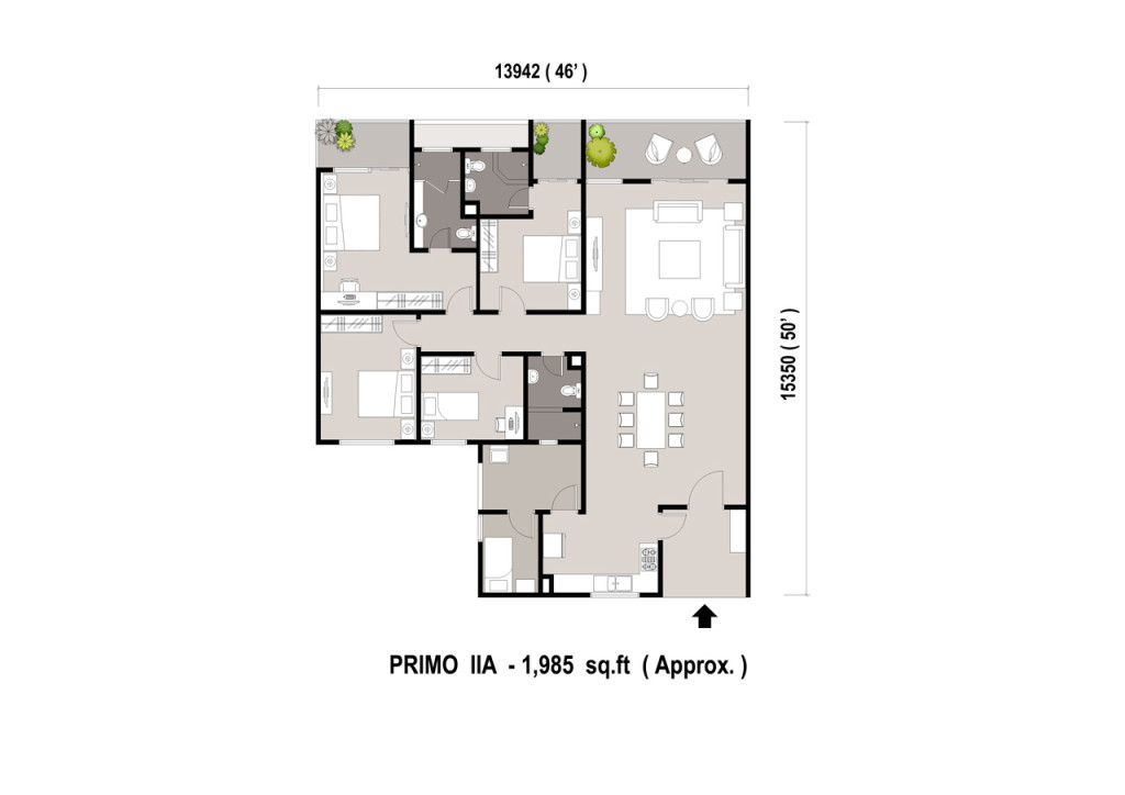 There are 17 storeys at Summerton Bayan Indah. The built-up area of the luxury suites are between 1,733 sq ft and 1,694 sq ft.