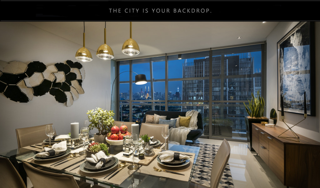 Residents can expect views of Kuala Lumpur city centre, and unique features include a lanai that links the living and bedroom areas, and floor-to-ceiling glass windows.