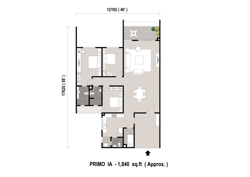 There are 17 storeys at Summerton Bayan Indah. The built-up area of the luxury suites are between 1,733 sq ft and 1,694 sq ft.