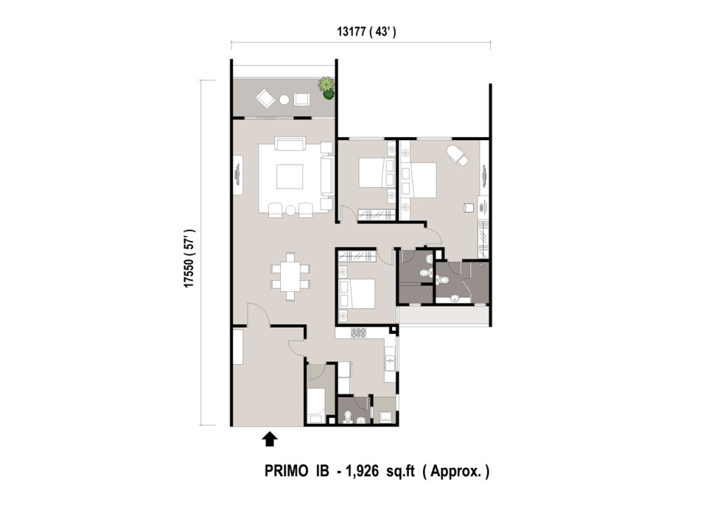 There are 17 storeys at Summerton Bayan Indah. The built-up area of the luxury suites are between 1,733 sq ft and 1,694 sq ft.