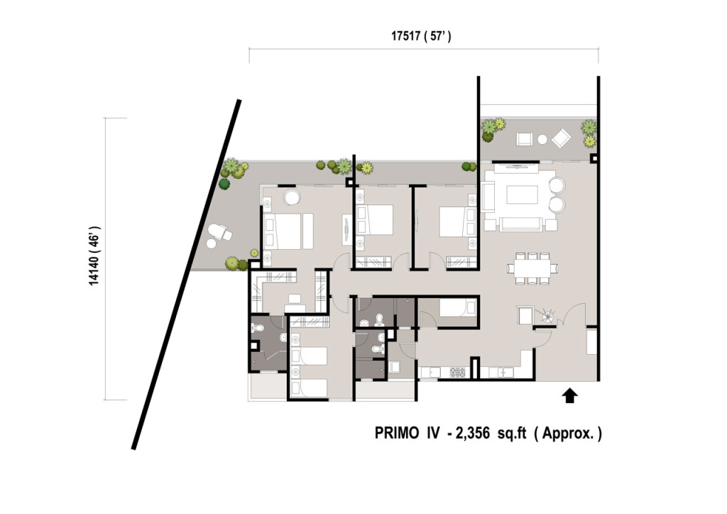 There are 17 storeys at Summerton Bayan Indah. The built-up area of the luxury suites are between 1,733 sq ft and 1,694 sq ft.