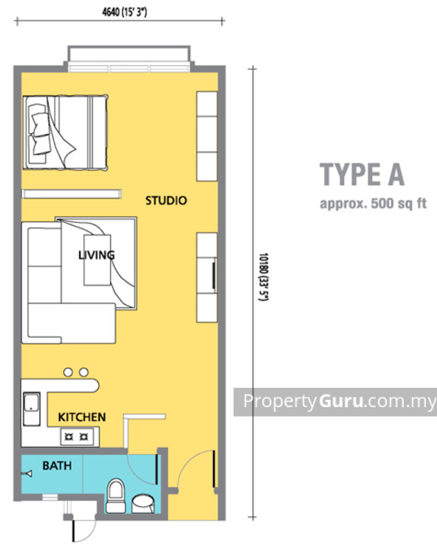 It has 272 units in total, and units range from studio to 3-bedroom, with built-ups from 500 sq ft to 1,003 sq ft.