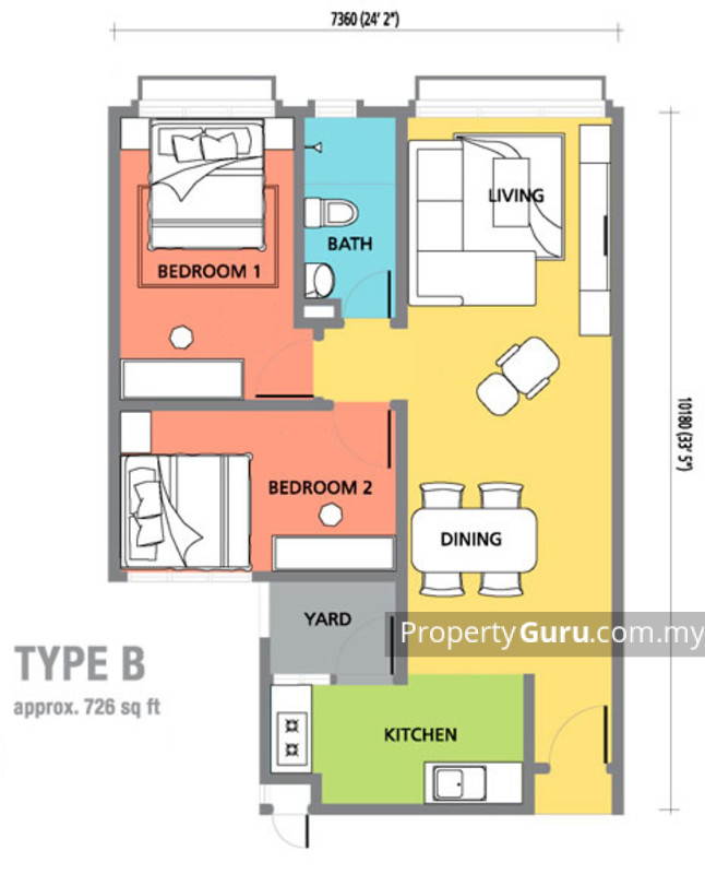 It has 272 units in total, and units range from studio to 3-bedroom, with built-ups from 500 sq ft to 1,003 sq ft.