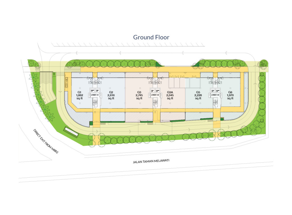 Unit sizes range from 1,270 sq ft to 3,595 sq ft, in multiple configurations (both vertical by core and horizontal by floor).