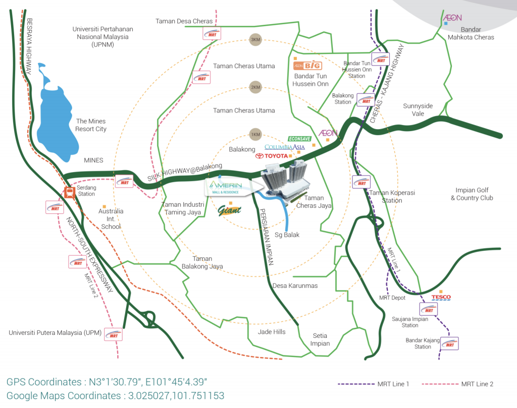 Amerin Residences has good visibility and connectivity, with a high population catchment that will continue to grow.