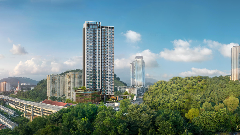 The single tower Quinn Residence features 361 units that are split into two portions.