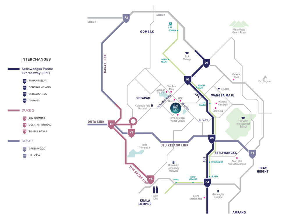 M Astra is located in Setapak, between the KL city centre and the Titiwangsa range.