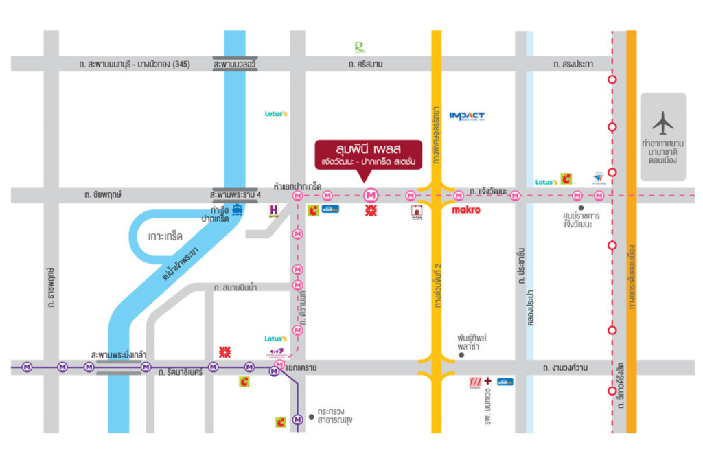 Lumpini-Place-Chaengwatthana-Pakkret-Station-MAP