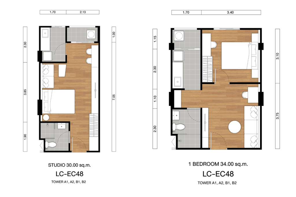 Lumpini-Condotown-Ekachai-48-Unit Layout