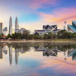 Kuala Lumpur, Malaysia skyline at Titiwangsa Park.