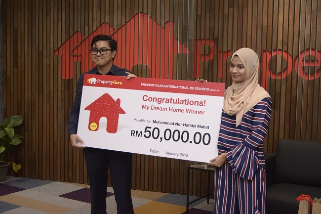 winner of the PropertyGuru My Dream  Home Contest & his wife