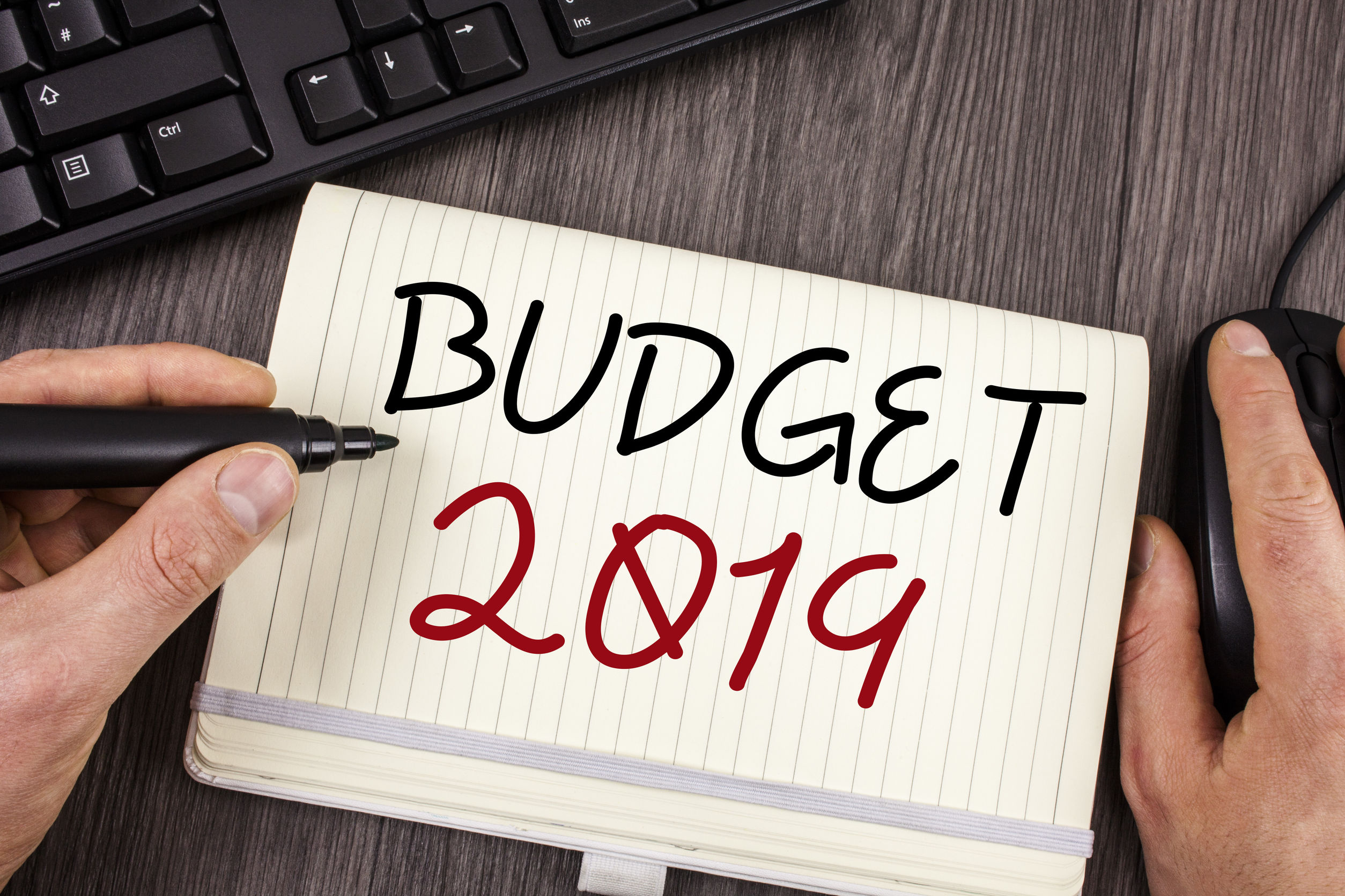 Word writing text Budget 2019. Business concept for New year estimate of incomes and expenses Financial Plan