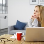 thoughtful student working tax house home