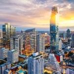 Bangkok city at sunset