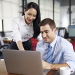 multinational business people working together in office