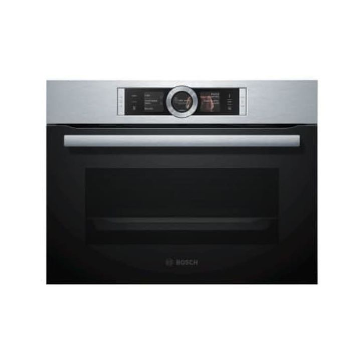 Caption: Oven listrik Bosch memiliki teknologi uap yang menjadikan makanan renyah di luar dan tetap juicy di dalam. (Foto: Tokopedia)