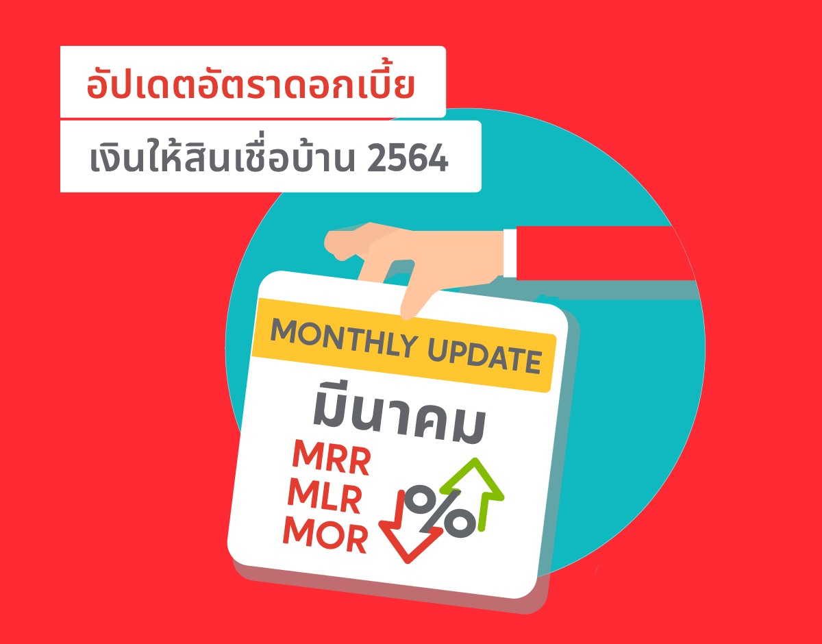 อัปเดตอัตราดอกเบี้ยเงินให้สินเชื่อบ้าน MRR MLR MOR Rate