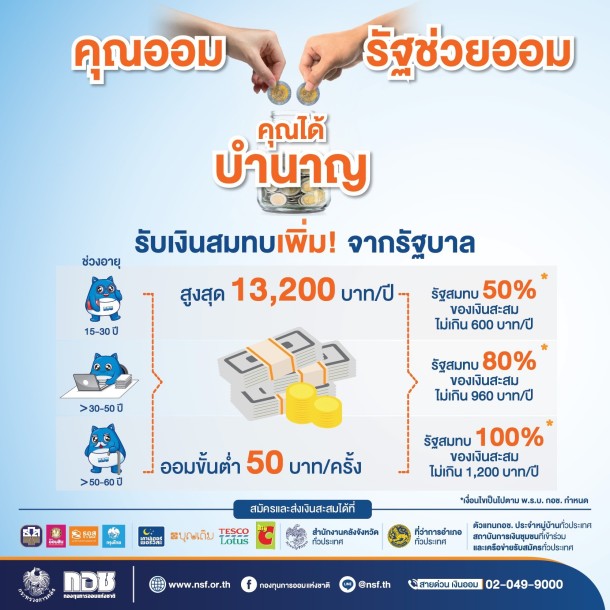 ออมเงินกับ กอช. ได้รับการคุ้มครองเงินต้นและผลตอบแทน