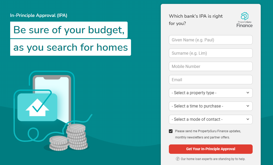 PropertyGuru Finance IPA form