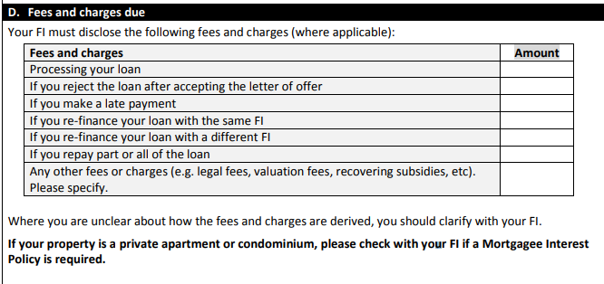 home loan fact sheet - fees charges