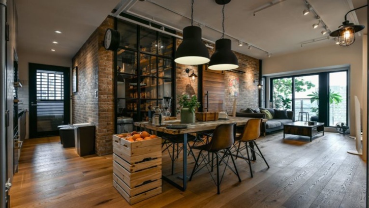 Konsep industrial pada rumah kontemporer memberi kesan unfinished yang estetik (foto: iDesign Arch)